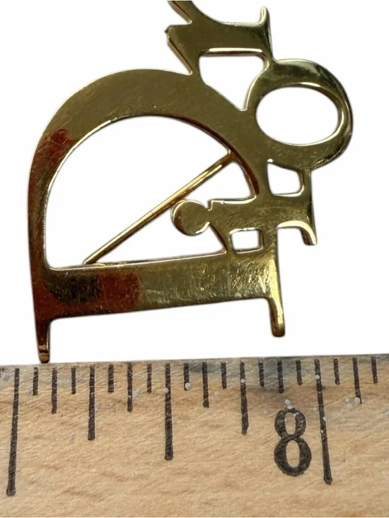 Vintage Gold-tone  'Dior' Logo Brooch - Picture 4 of 9